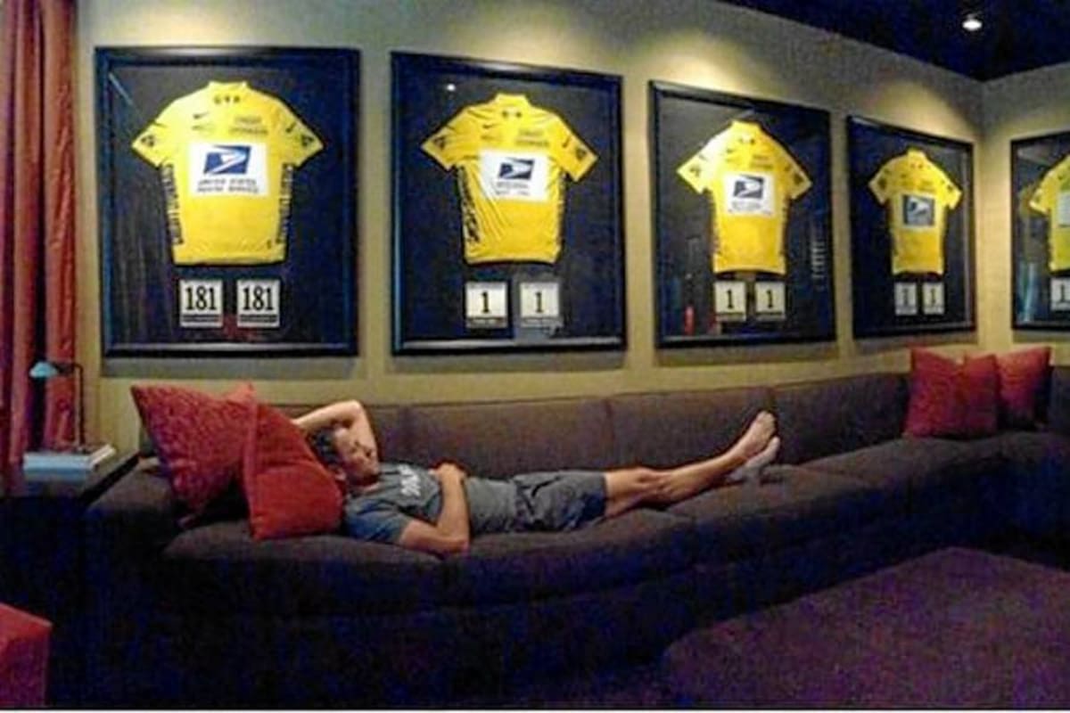 Armstrong publica foto con sus siete maillots de ganador del Tour (Foto: Tomada de internet/VANGUARDIA LIBERAL)