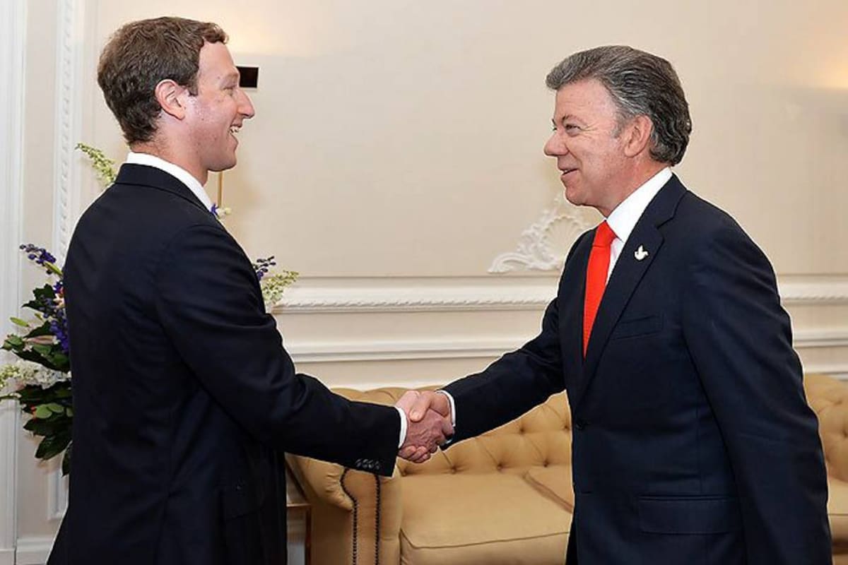 Mark Zuckerberg se reúne con Santos para promover el acceso a internet (Foto: Presidencia de la República)