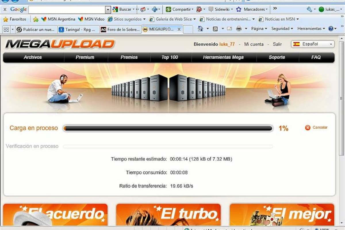 La popular página de descargas Megaupload fue cerrada por el FBI (Foto: Tomado de Internet/VANGUARDIA LIBERAL)