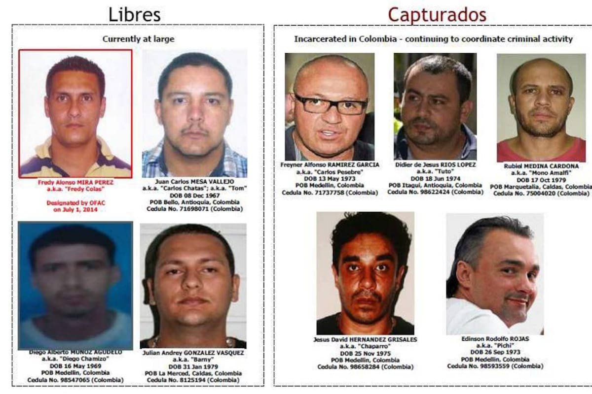 Incluyen a los jefes de "la Oficina" en la Lista Clinton (Foto: El Colombiano/VANGUARDIA LIBERAL)