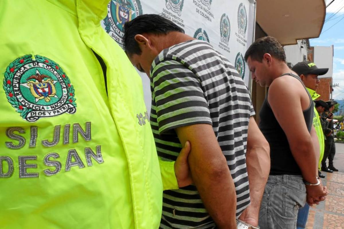 Policía capturó a jefes de sicarios de ‘Los Rastrojos’ (Foto: Suministrada Policía de Santander)