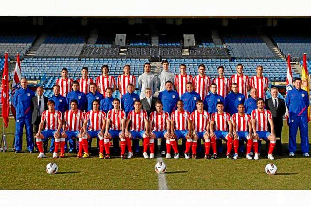 La plantilla del Atlético de Madrid posa para la fotografía oficial (Foto: Tomada de Internet/VanguardiaLiberal)
