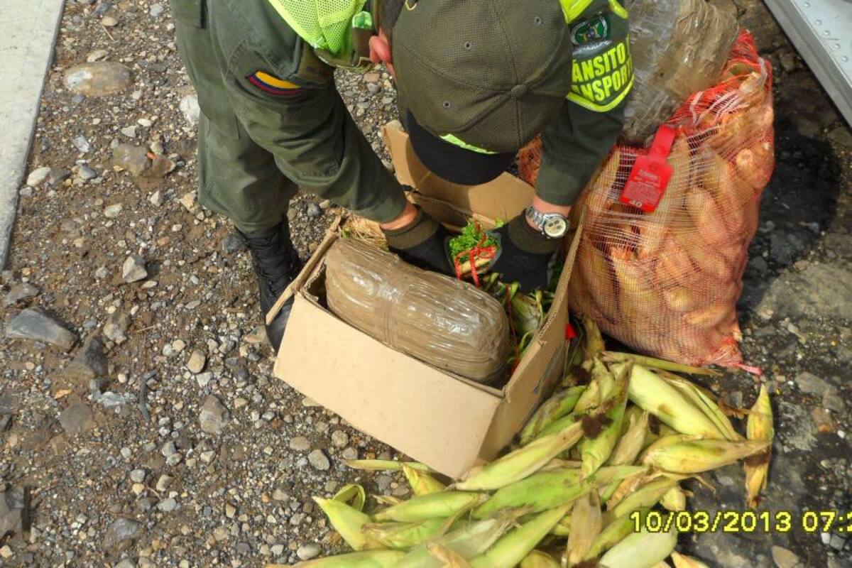 Capturado hombre con estupefacientes camuflados en verduras (Foto: Suministrada/ VANGUARDIA LIBERAL)
