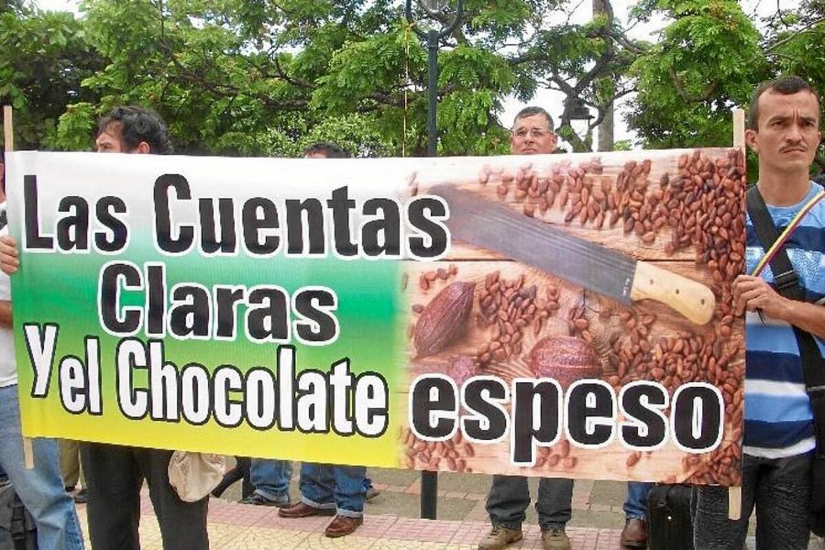 Campesinos de San Vicente protesta en marcha nacional cacaotera (Foto: Suministrada: sanvicentedechucuri.com / VANGUARDIA LIBERAL)
