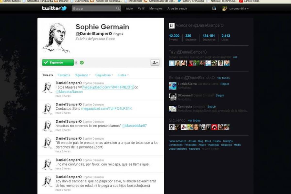 Hackearon cuenta de twitter de Daniel Samper Ospina, director de la revista Soho. (Foto: Tomada de internet)