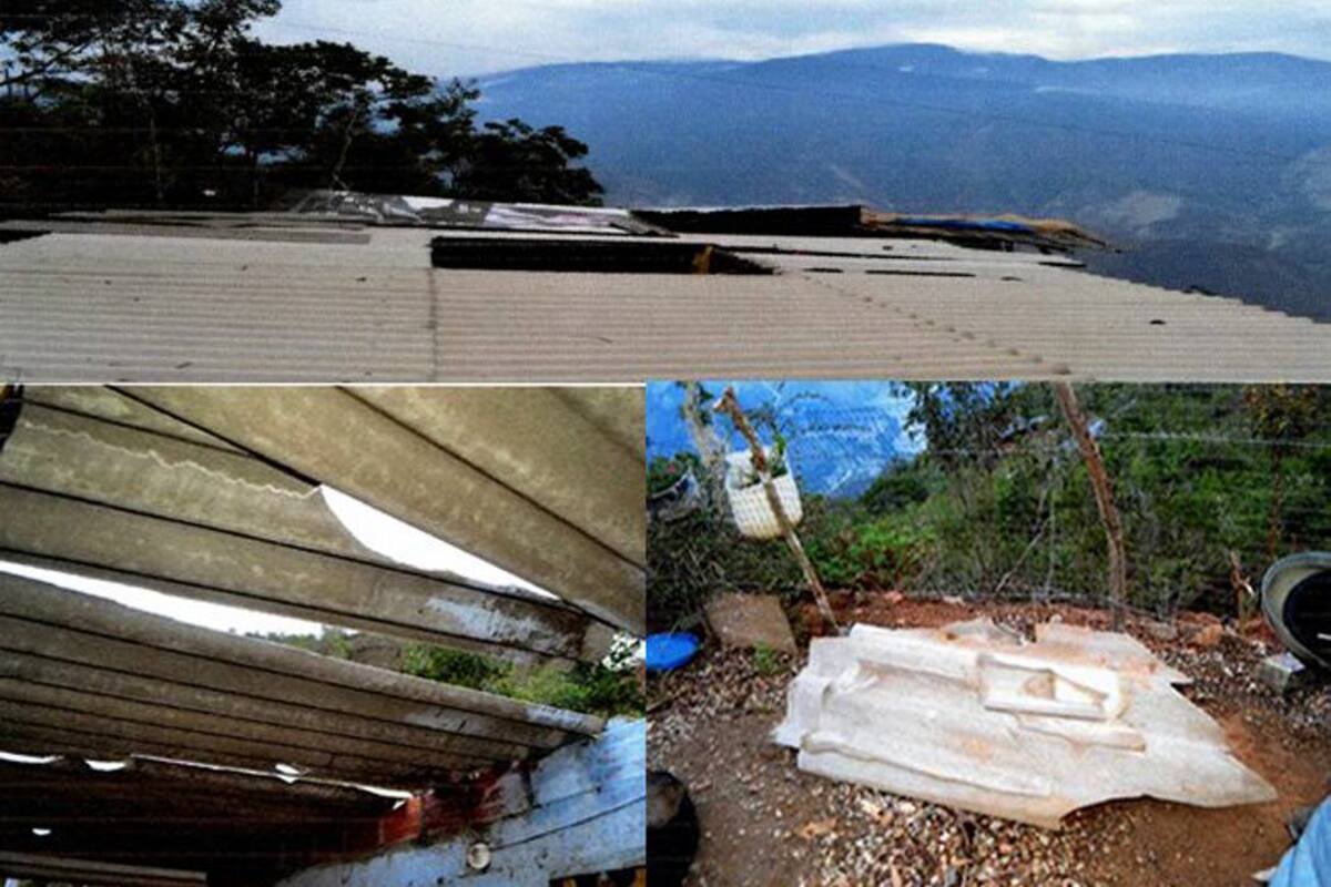 Vendavales afectaron a 100 familias de tres municipios de Santander (Foto: Suministrada Consejo de Riesgo de Desastres Santander)