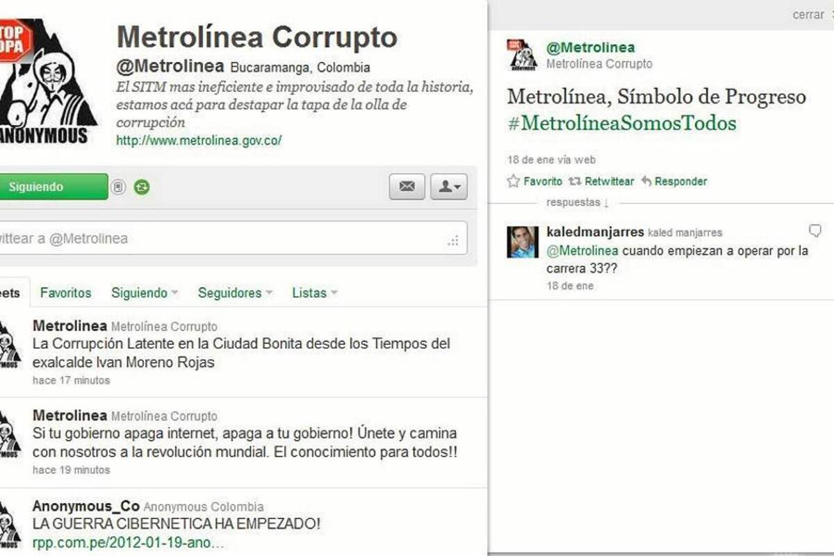 Hackearon la cuenta de Twitter de Metrolínea (Foto: Archivo/VANGUARDIA LIBERAL)