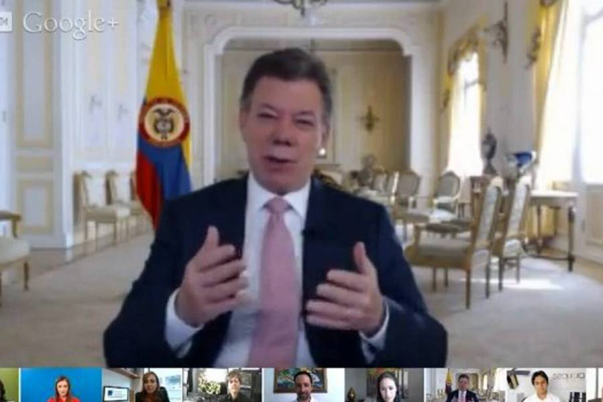 Presidente Santos ingresó al mundo de los Hangout (Foto: Colprensa/VANGUARDIA LIBERAL)