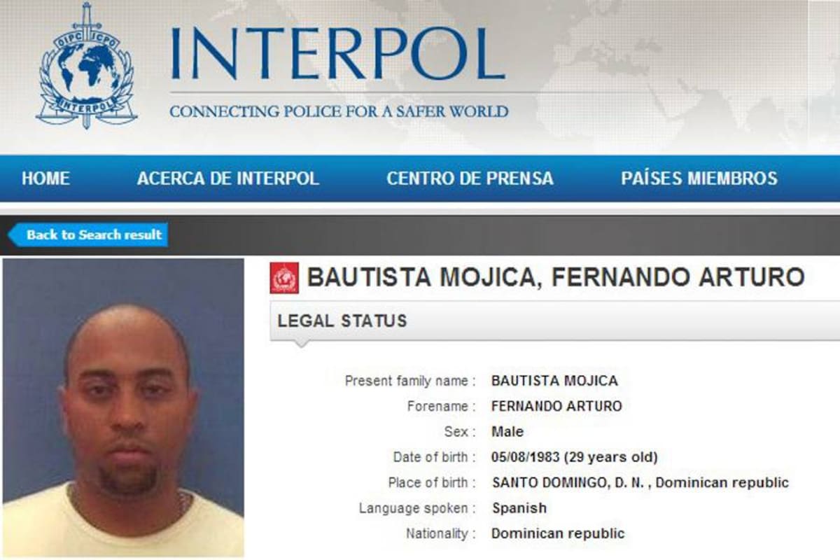 Extraditable dominicano buscado por la Interpol fue capturado en Bucaramanga (Foto: Tomada de Internet/ VANGUARDIA LIBERAL)