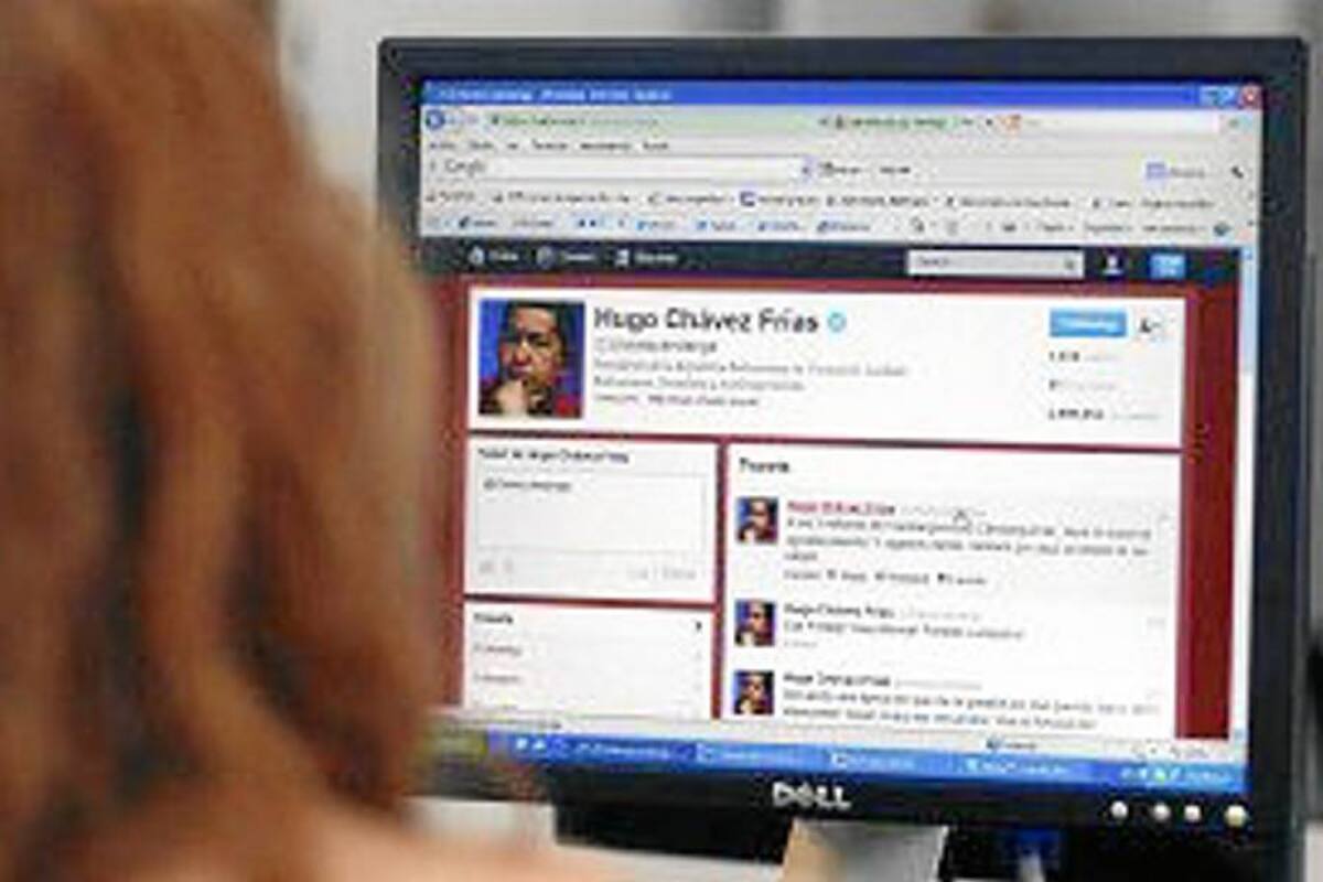 Chávez aparece más en Twitter que en televisión (Foto: Tomado de lapatilla.com)