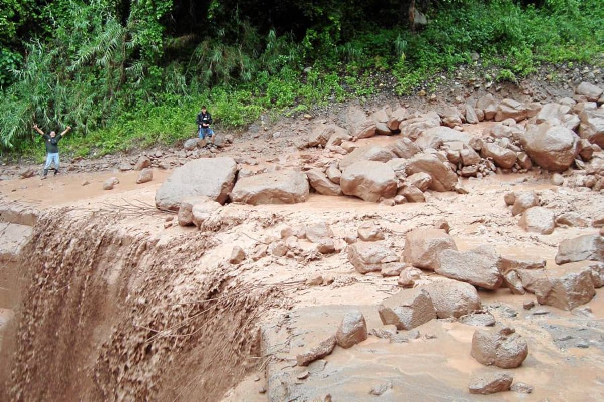 Alerta máxima por avalancha de la quebrada La Honda, en Santander (Foto: Suministrada/VANGUARDIA LIBERAL)