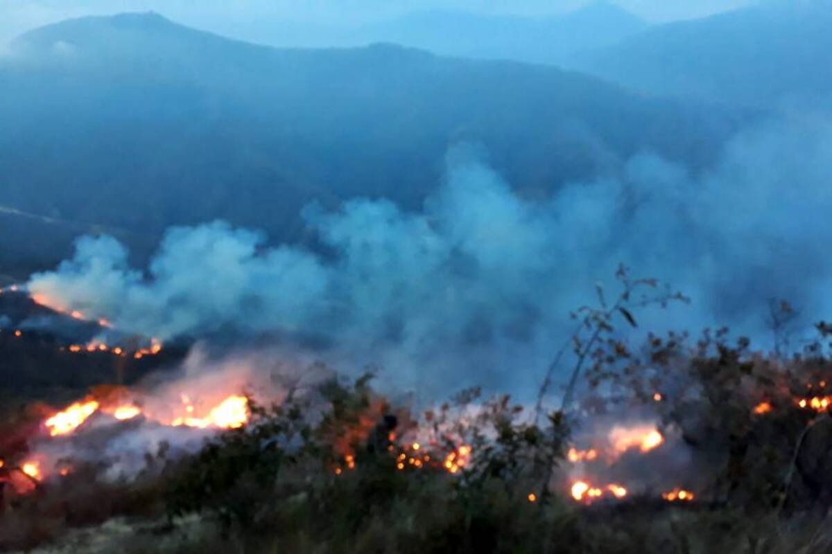 Bomberos de Piedecuesta intentan controlar la deflagración desde hace 21 horas. (Foto: Archivo/VANGUARDIALIBERAL)