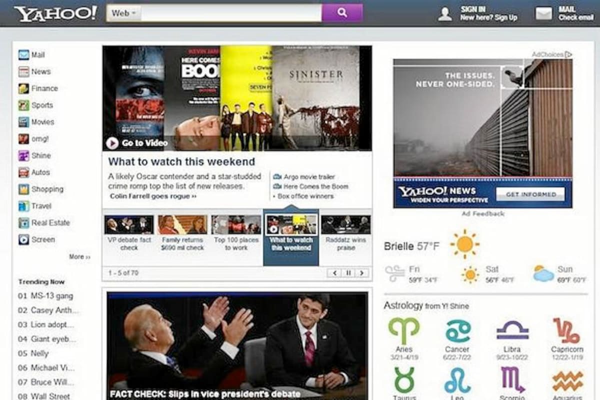 Así se ve la nueva interfaz de Yahoo! (Foto: Tomado de Internet/ VANGUARDIA LIBERAL)