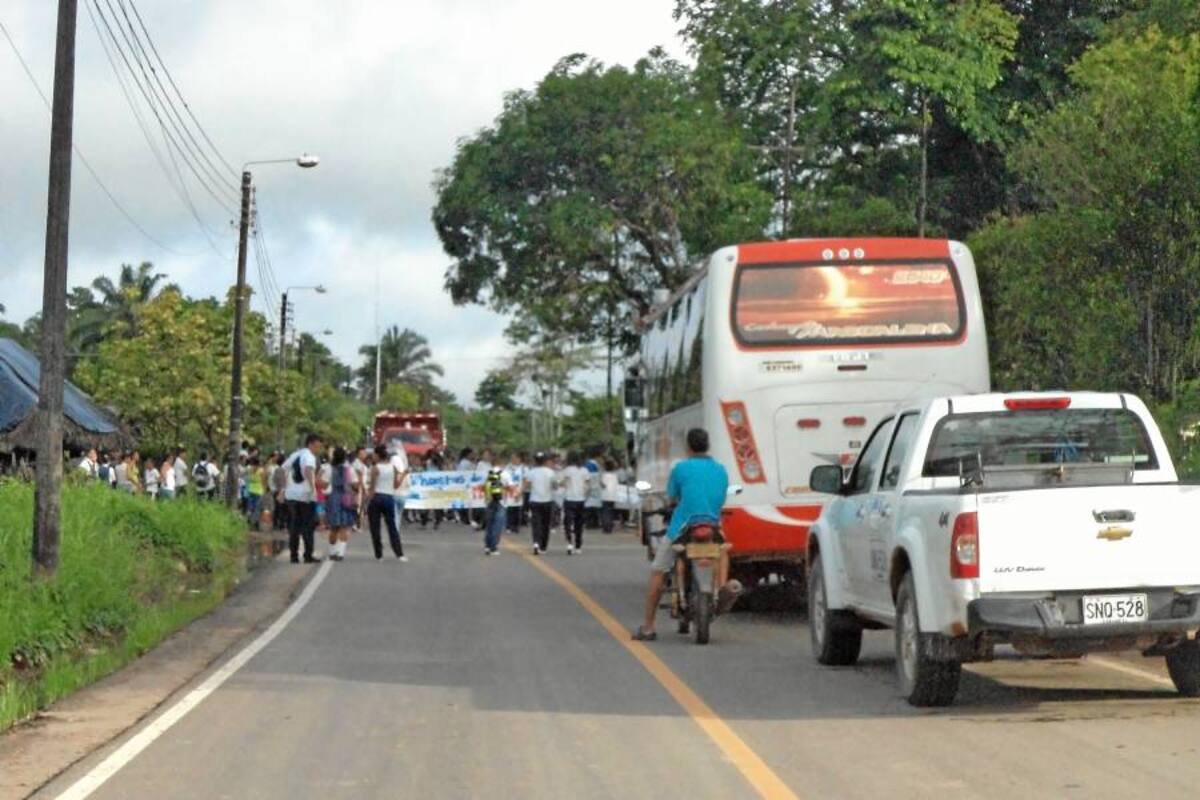 Mil estudiantes en San Vicente de Chucurí protestan por falta de docentes (Foto: Suministrada/VANGUARDIA LIBERAL)