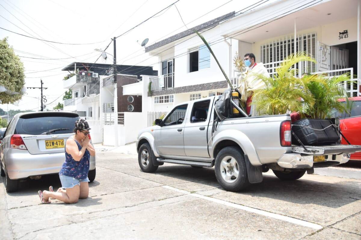 La ingeniosa estrategia en Barrancabermeja para la procesión del Domingo de Ramos. (Suminitradas parroquia Divino Niño).