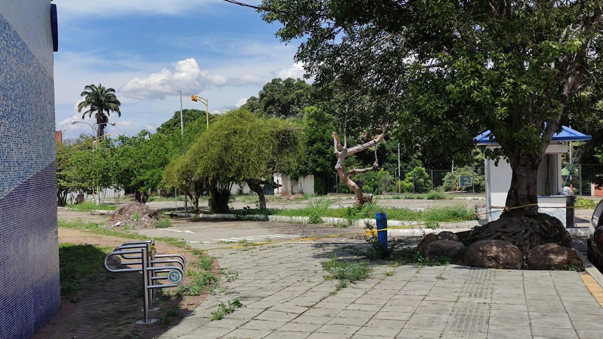 La entrada principal del Parque Acualago se encuentra en alto descuido.