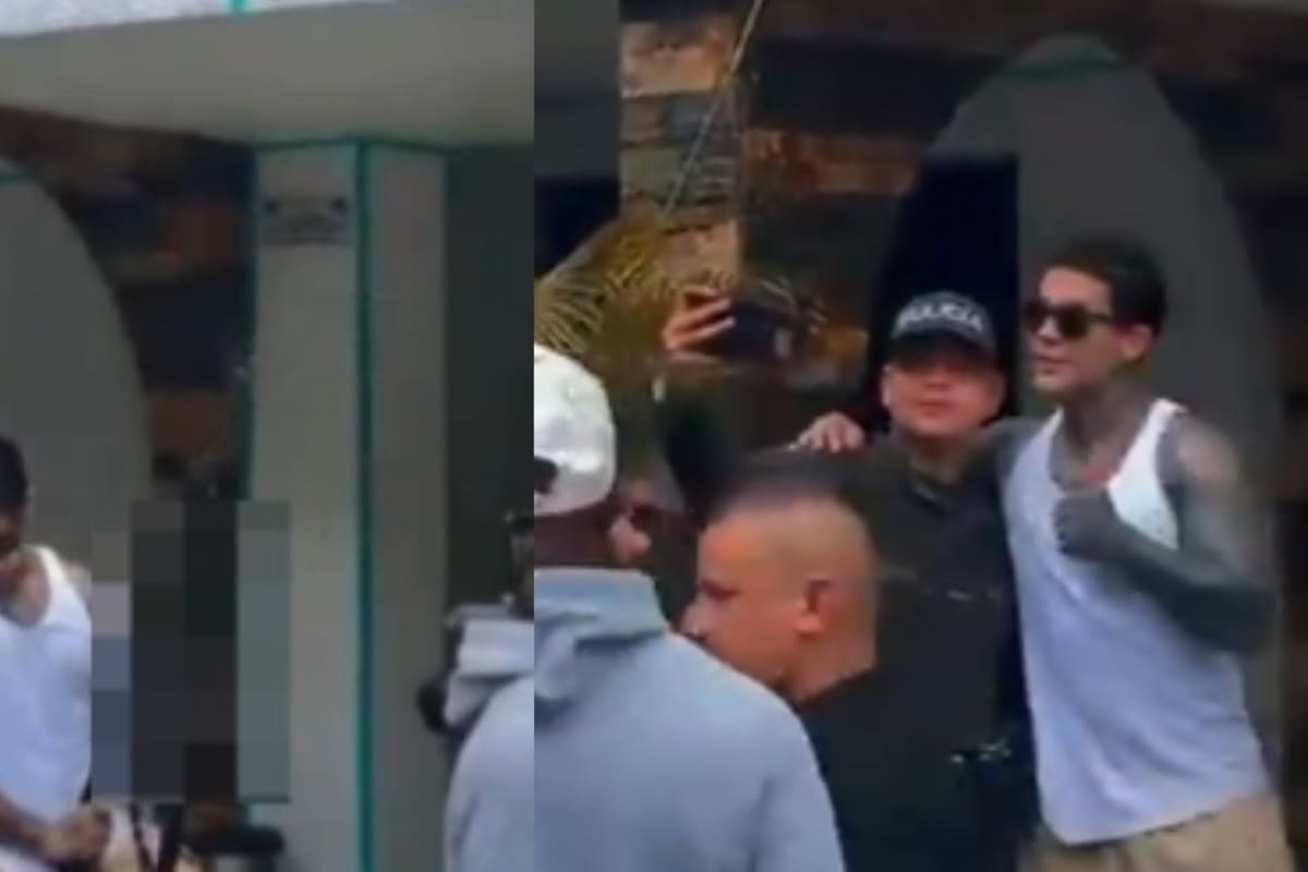 En el video Cossio sostiene un fusil de la Policía y baila frente a las cámaras