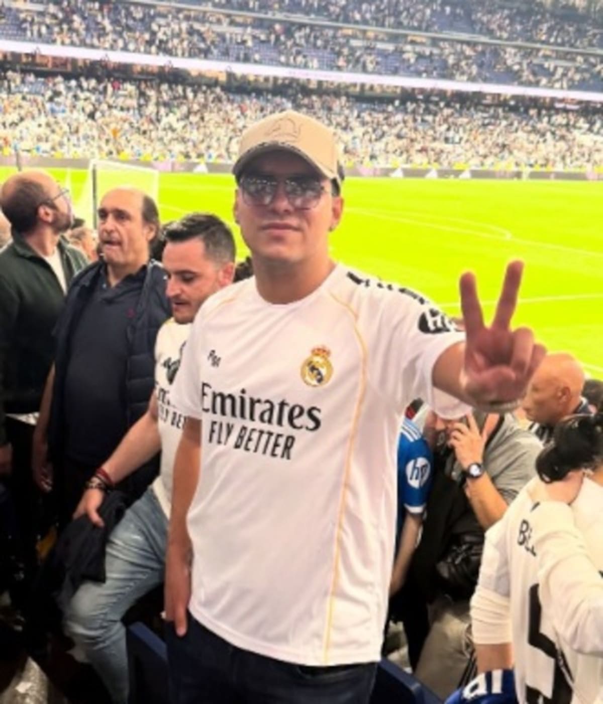 Yeison Jiménez, en el clásico Real Madrid vs. Barcelona FOTO:INSTAGRAM