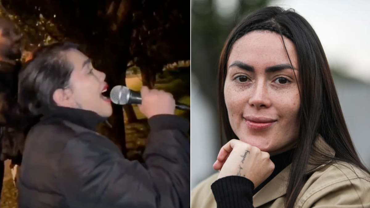 Yina Calderón llevó serenata, pólvora y torta a Epa Colombia por su cumpleaños 29, frente a la cárcel El Buen Pastor. / Redes sociales